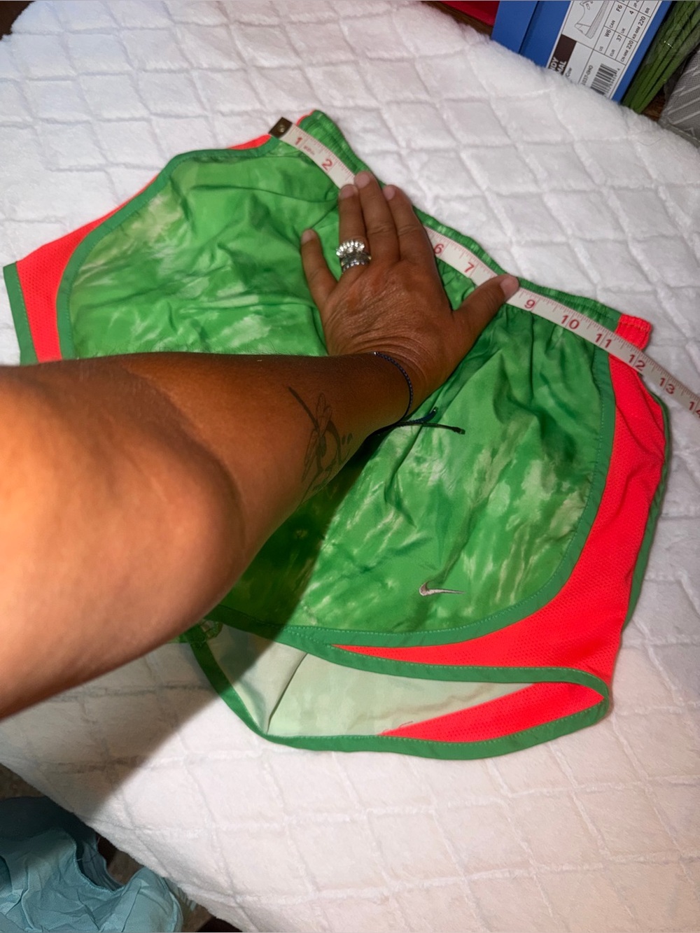 Nike Green and coral Athletic Running Shorts - Picture 8 of 8